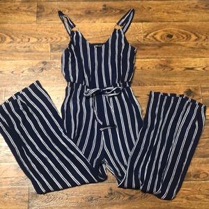 Navy Striped Jumpsuit